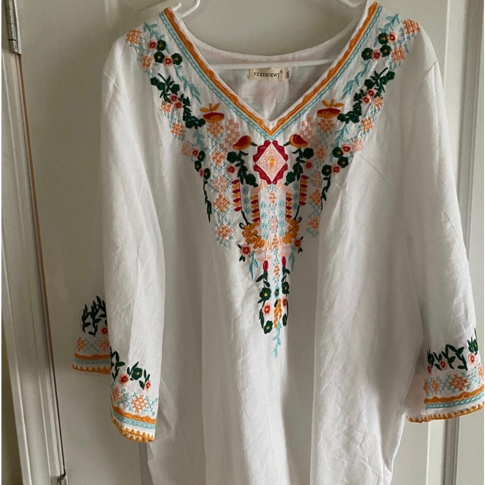 3/4 length linen shirt